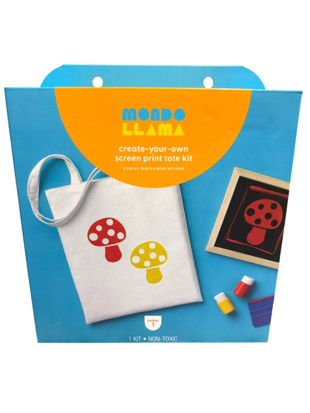 Mondo Llama Create-Your-Own Screen Print Tote Kit With Stencils & Fabric Paints